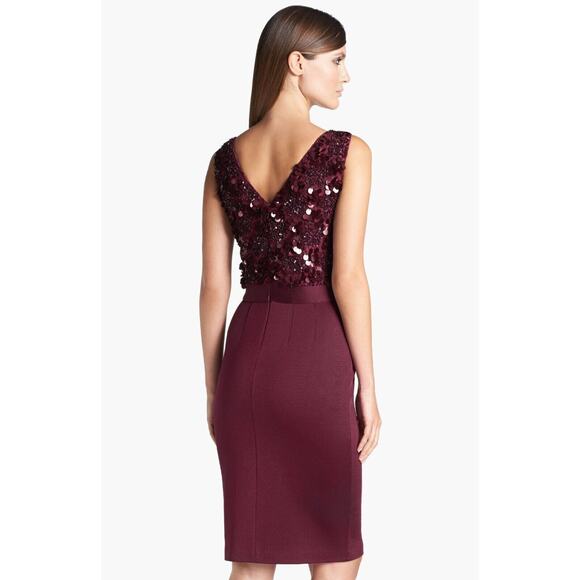 NWTGS St. John Collection Beaded Lace Bodice Sateen Knit Dress SZ 6 RT $1495 - Picture 2 of 5